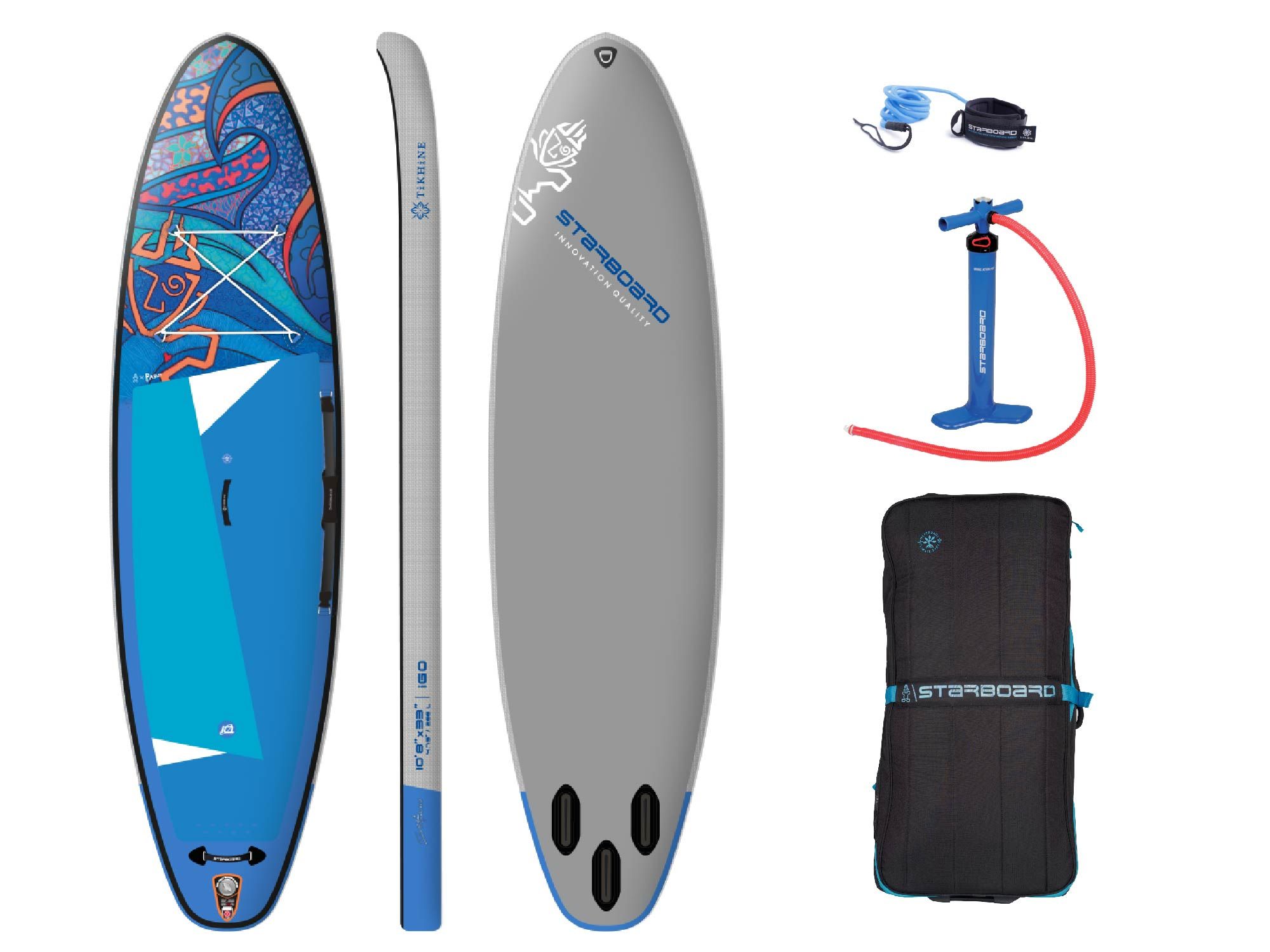 Starboard 2023 iGO (TIKHINE) WAVE INFLATABLE SUP 10'8" X 33" X 4.75" DELUXE SC Starboard 2023 iGO (TIKHINE) WAVE INFLATABLE SUP 10'8" X 33" X 4.75" DELUXE SC