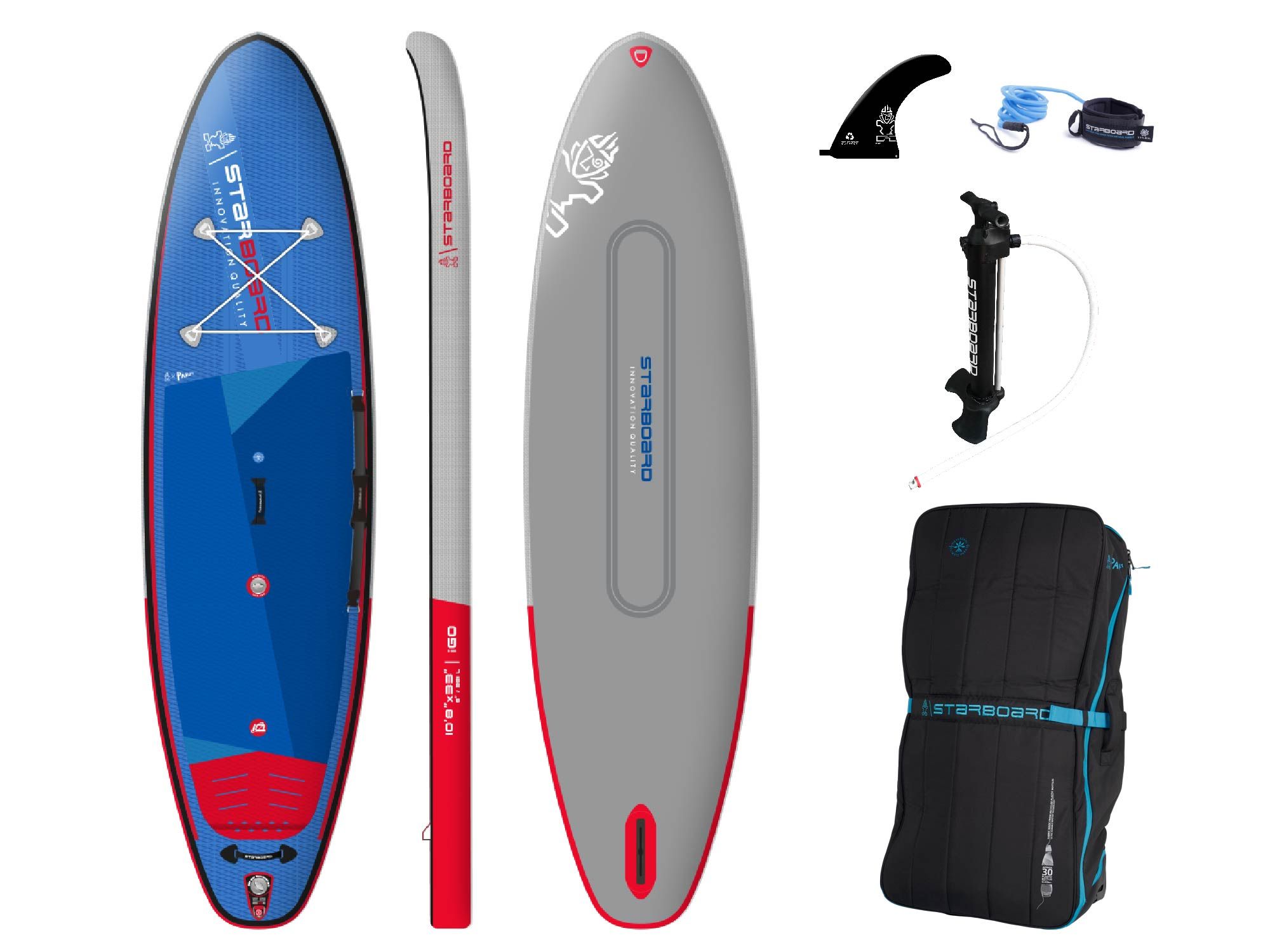 Starboard 2023 iGO INFLATABLE SUP 10'8" X 33" X 6" DELUXE SC Starboard 2023 iGO INFLATABLE SUP 10'8" X 33" X 6" DELUXE SC